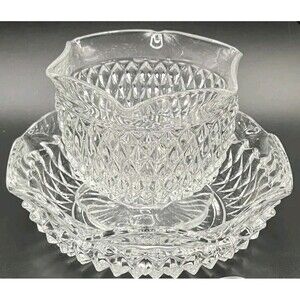 VINTAGE Indiana Glass Diamond Point Serving Set VGUC Perfect 4 Holidays